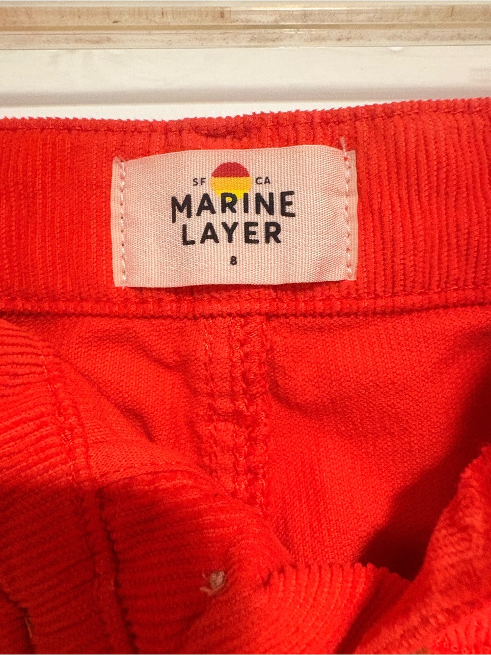 Marine Layer Bridget crop Corduroy Pants in Poinciana - Picture 4 of 4